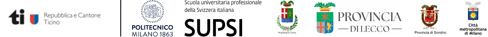Repubblica e Cantone Ticino · Politecnico di Milano · SUPSI · Provincia di Como · Provincia di Lecco · Provincia di Sondrio · Città metropolitana di Milano